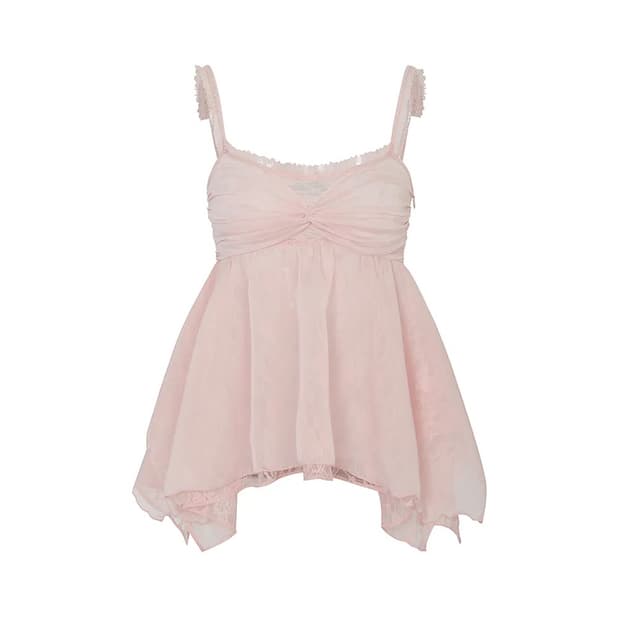 페인오어플레져 로즈 셔링 탑