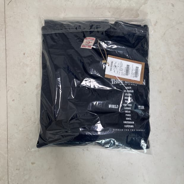 트루릴리젼 와플 롱슬리브 네이비 새상품 