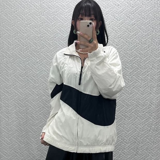 나이키 빈티지 캐주얼 빅스우시 오레오 바람막이 자켓 M C13796