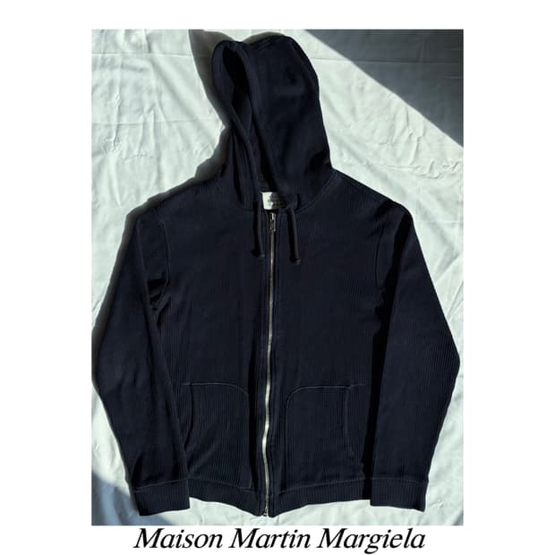 마르지엘라 백스티치 니트 라운지 후디 집업 후드 자켓 아카이브 