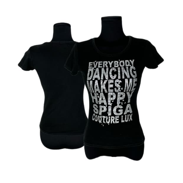 glitter cubic lettering t-shir
