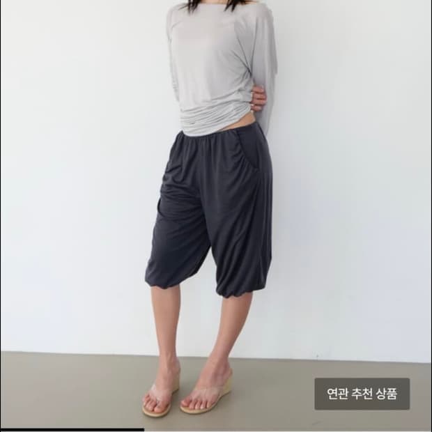 브리즈아카이브 볼륨 카프리 팬츠