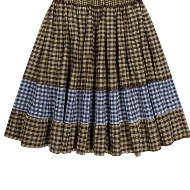 코이세이오 모리 체크 프릴 스커트
