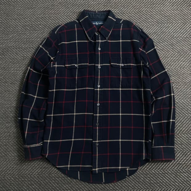 폴로 랄프로렌 체크 블럭 네이비 셔츠o 4638