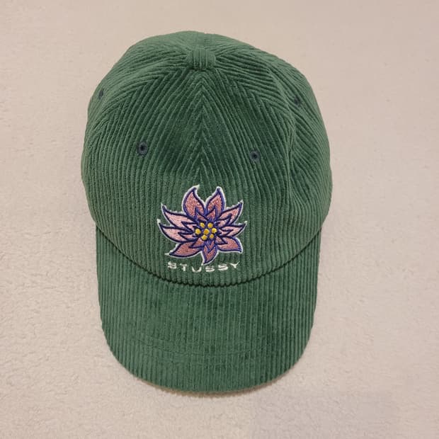 스투시 플라워 코듀로이 캡 os