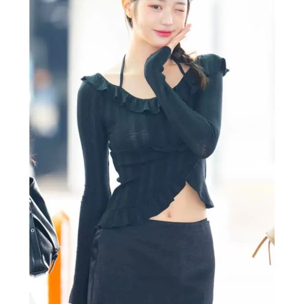 새상품) 택포 쓰리타임즈 애니탑 블랙 S Annie top