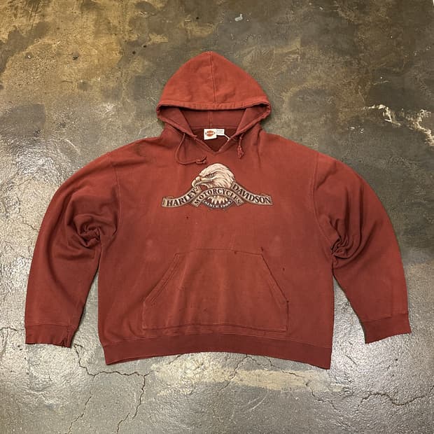 할리데이비슨 디스트레스드  후드티 XXL