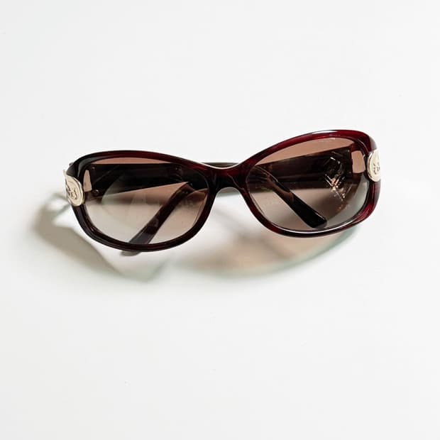 90s 버건디 볼드 스퀘어 틴트 빈티지 선글라스