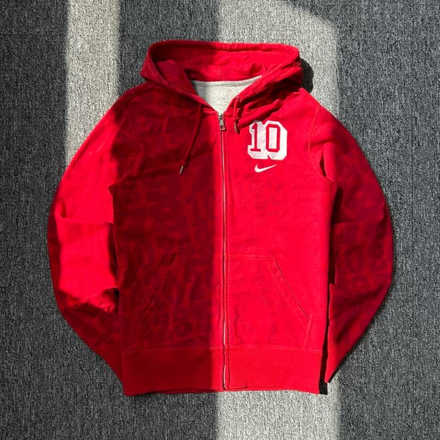 나이키 넘버링 레드 후드집업