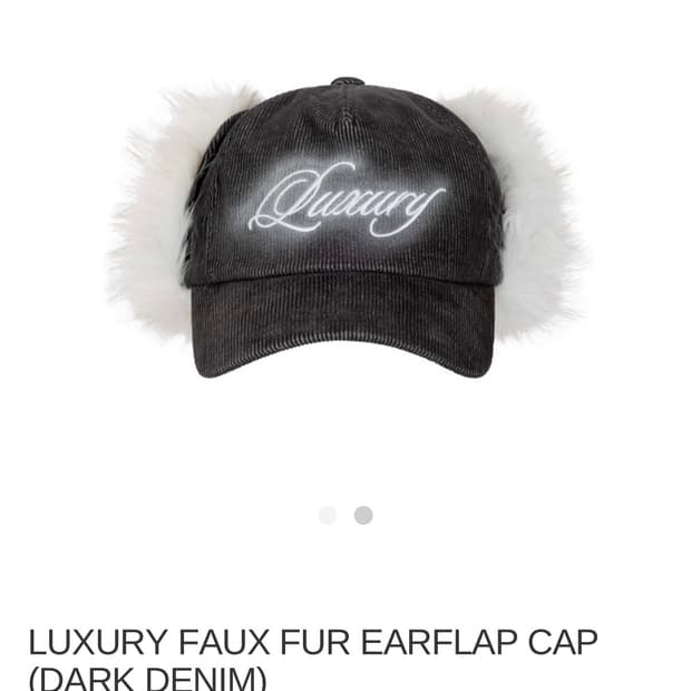 2000아카이브 퍼 이어플랩 모자 (다크데님)