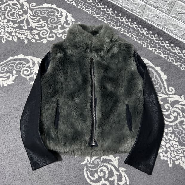 Dkny 퍼 크랙 암 집업 자켓