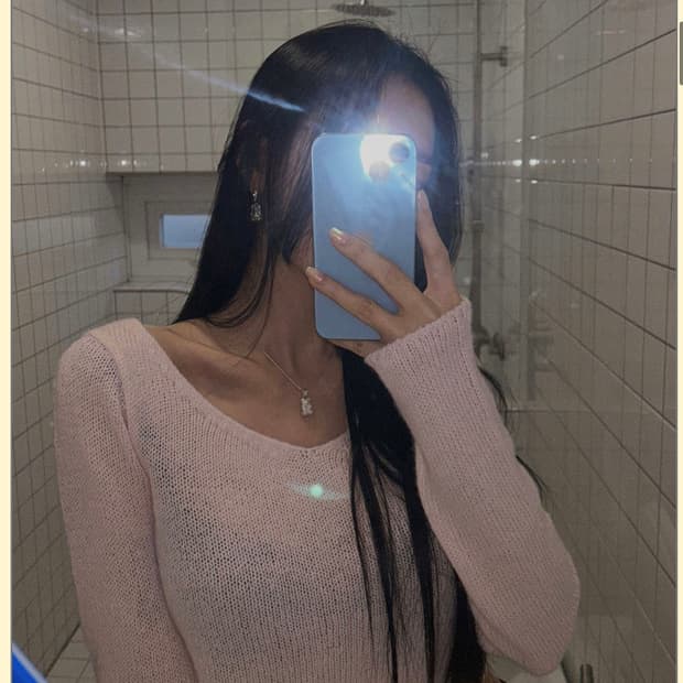 (새상품) 페일제이드 더블 브이넥 니트 핑크