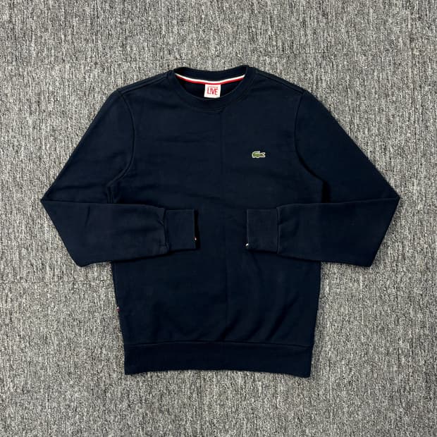 라코스테 자수로고 네이비 코튼 스웻셔츠