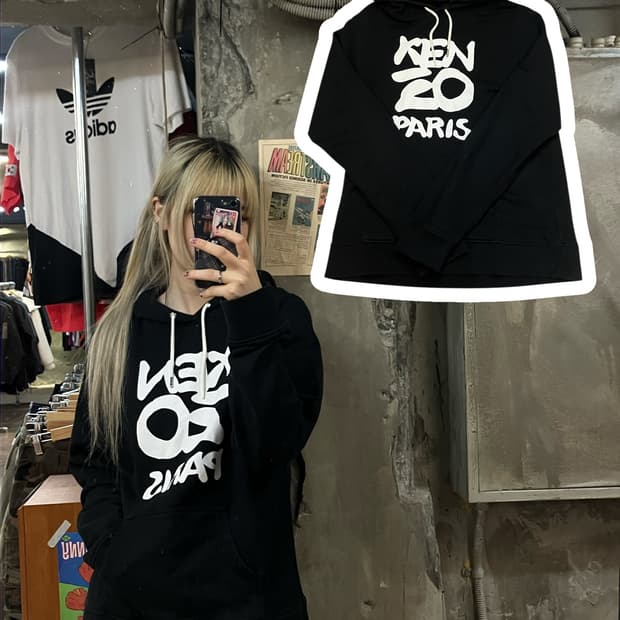 겐조 후드티 블랙 M #csz1340