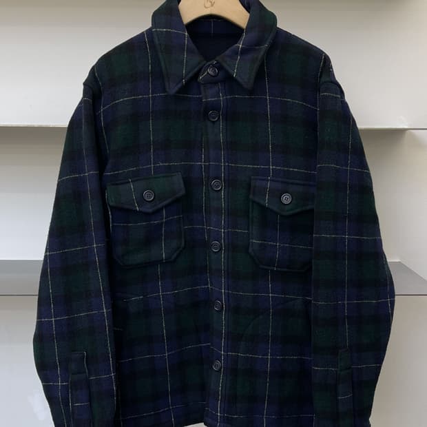 Ships 블랙와치 체크 cpo 울 자켓