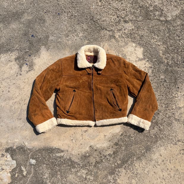 90s GELEONE BASIC 빈티지 쉐르파 스웨이드 무스탕 L