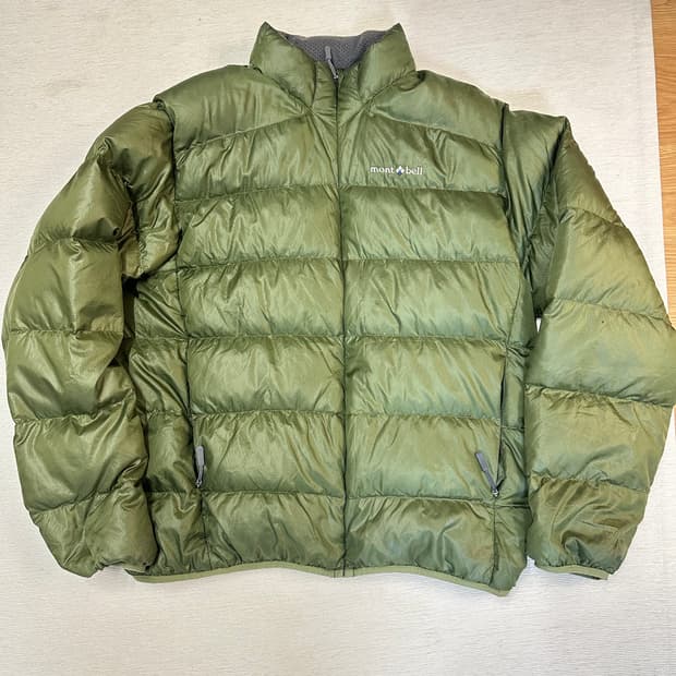 (M)몽벨 알파인 일본 빈티지 경량 다운 그린