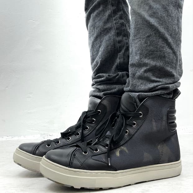 Miharayasuhiro Leather & Camo High Top S
