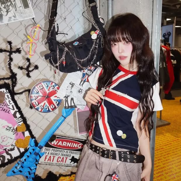 스키즘인듀싱 UNION JACK T SHIRT NAVY
