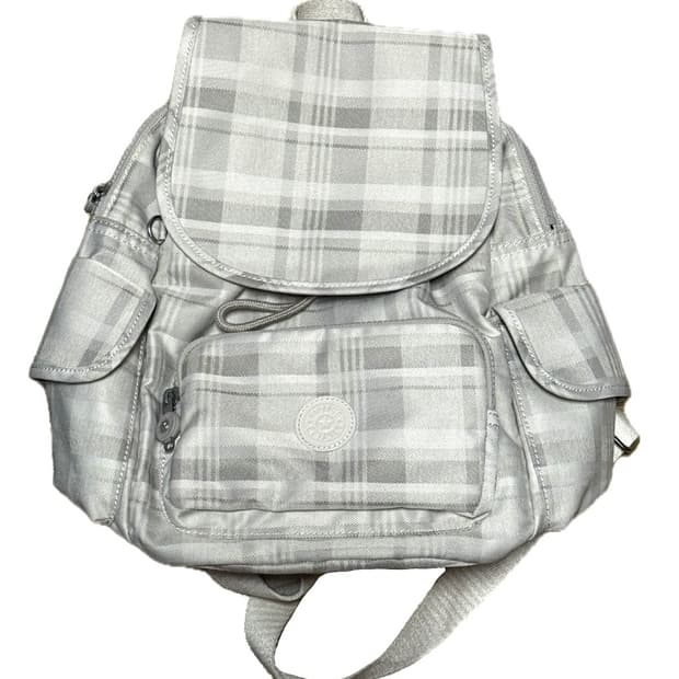 희귀) 키플링 그레이 체크 미니 백팩