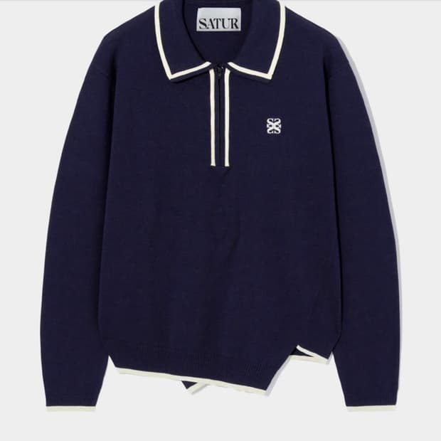 SATUR(세터) 하프집업 니트 - 블랙