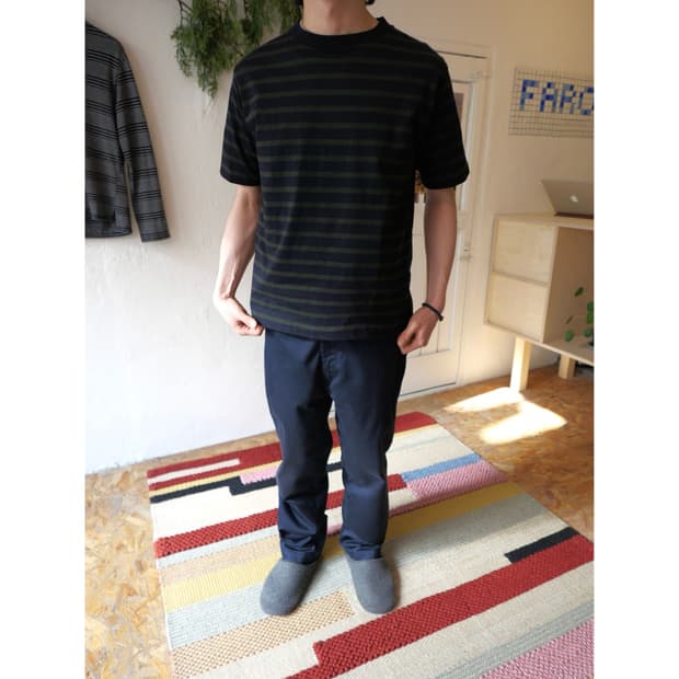 코모리 스트라이프 반팔 티셔츠
