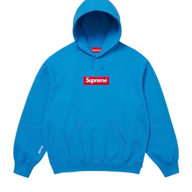 슈프림 박스로고 후드 시안 XL