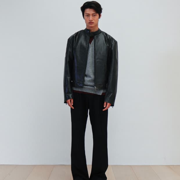 애니타임로릭 레더 바이커 자켓 L