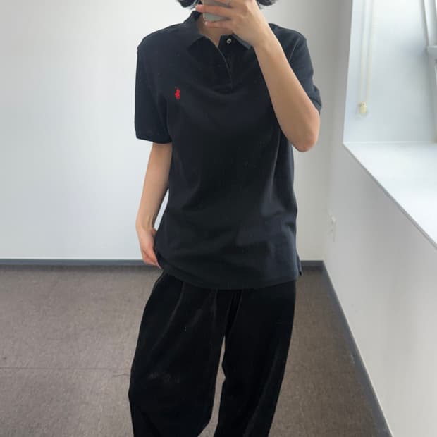 Polo 폴로 레드포니 블랙 카라 반팔티 