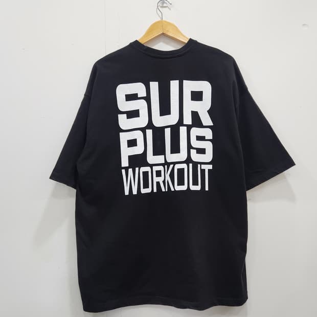 [L/XL] SURPLUS WORKOUT 검정 반팔 티셔츠 오버핏