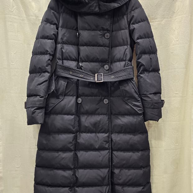 잇미샤 블랙 덕다운 더블 롱패딩 코트 XS(44)