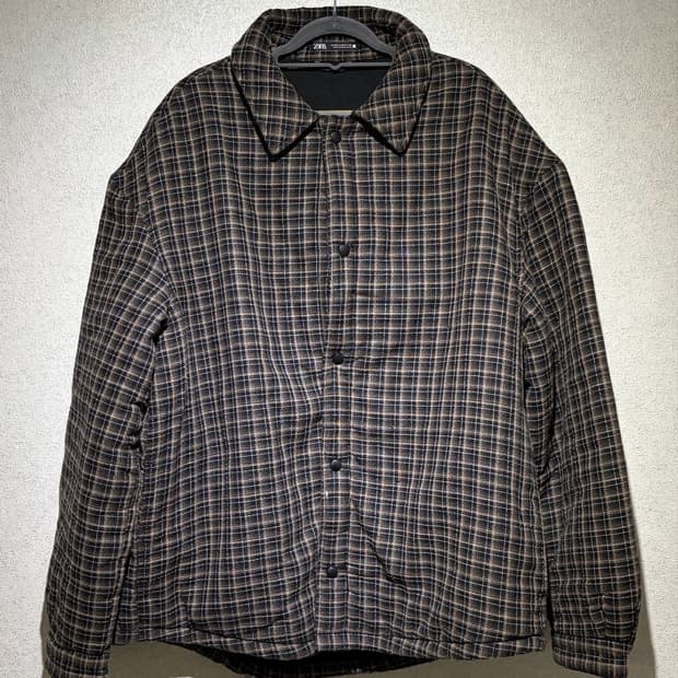 ZARA 체크 퀼팅 자켓 XL