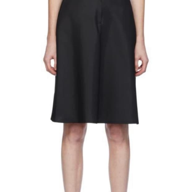 아워레가시 블랙 커튼 미디 스커트 36