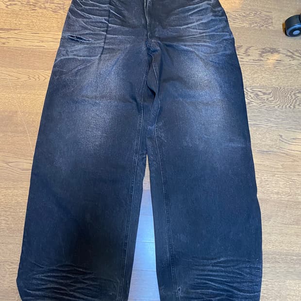 OMO 루징 데님 팬츠 워시드 블랙 os