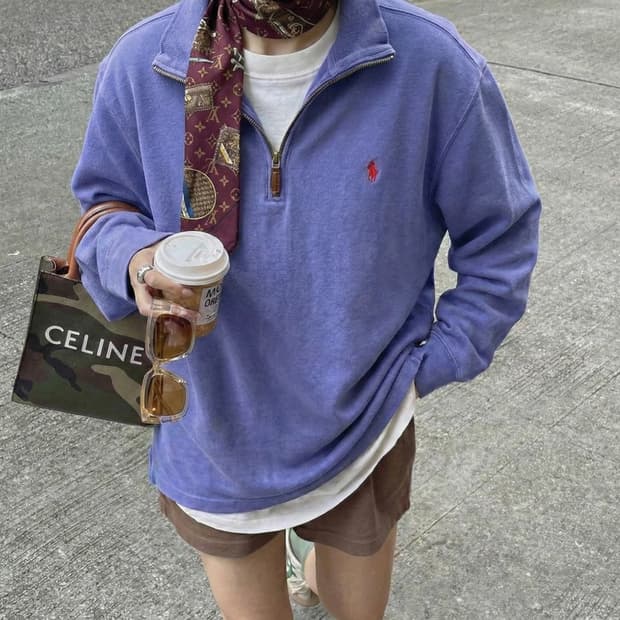 폴로 반 집업 스웨터 / Unisex L