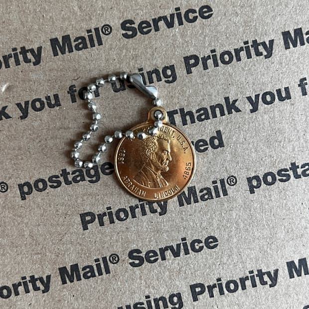 90s Vintage Lincoln Coin Keyring