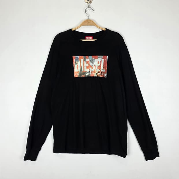 Diesel 그래픽 로고 롱 슬리브