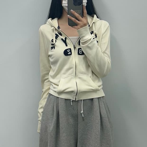아베크롬비 y2k 와투케 아이보리 후드집업 