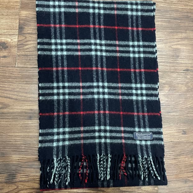 버버리 램스울 노바체크 머플러 목도리 네이비