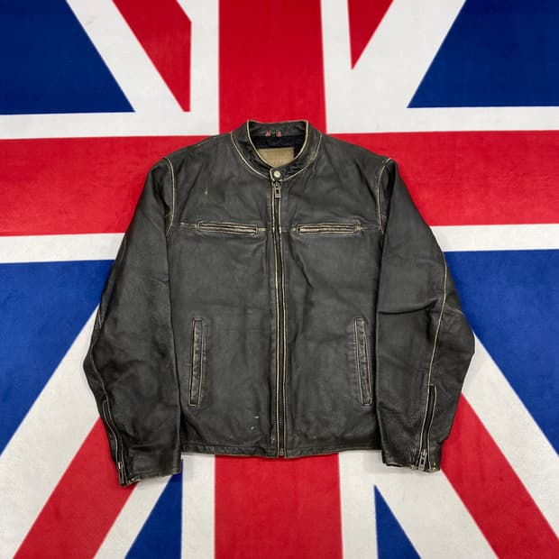 게스 리얼레더자켓 S