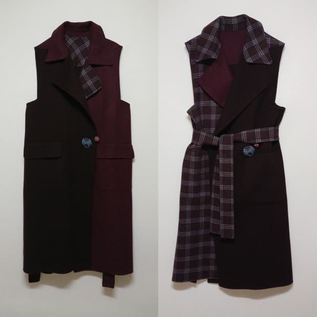 럭키슈에뜨 이태리 리버시블 베스트 롱 코트