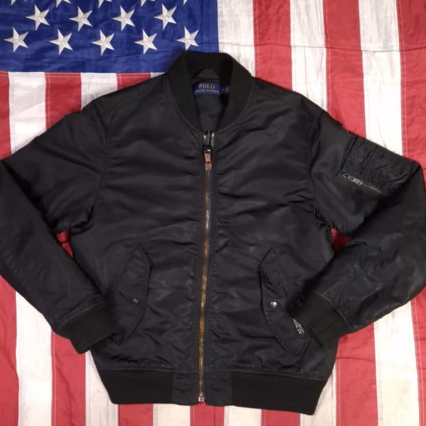 오리지날 랄프로렌폴로 신형 블랙 슬림형 MA-1 항공자켓