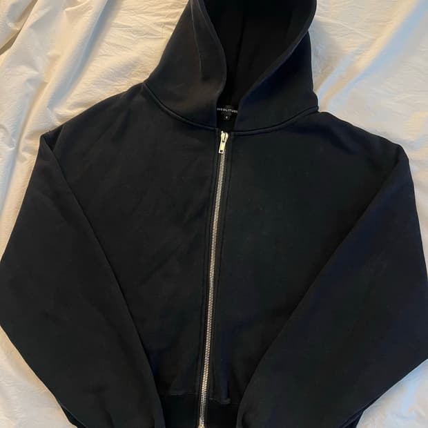 insolitude 빈티지 헤비 후드집업 블랙 S