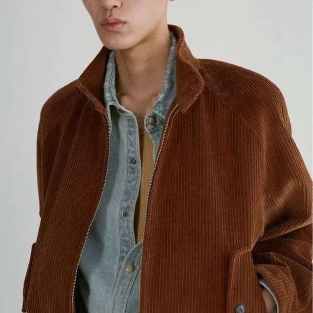 렉토 잭해링턴 코듀로이 자켓 L사이즈 레드브라운