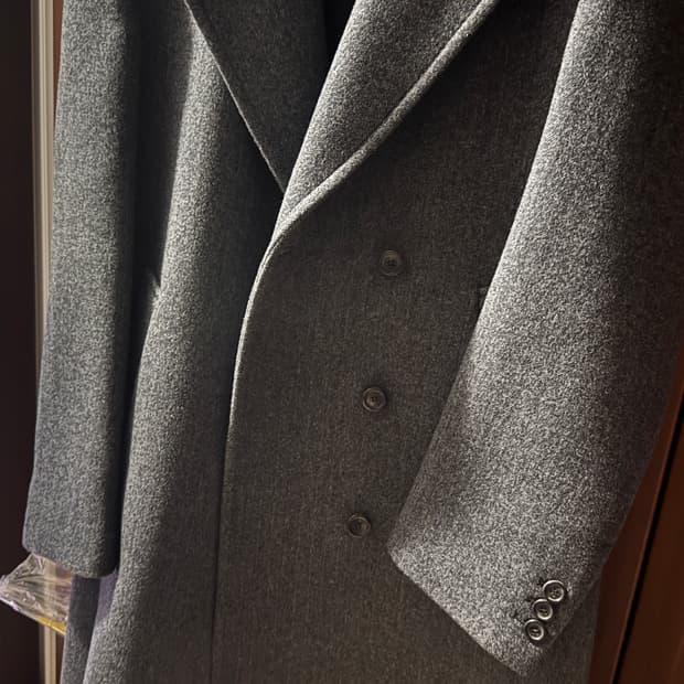 Oversized Double Breasted Coat - Charcoa