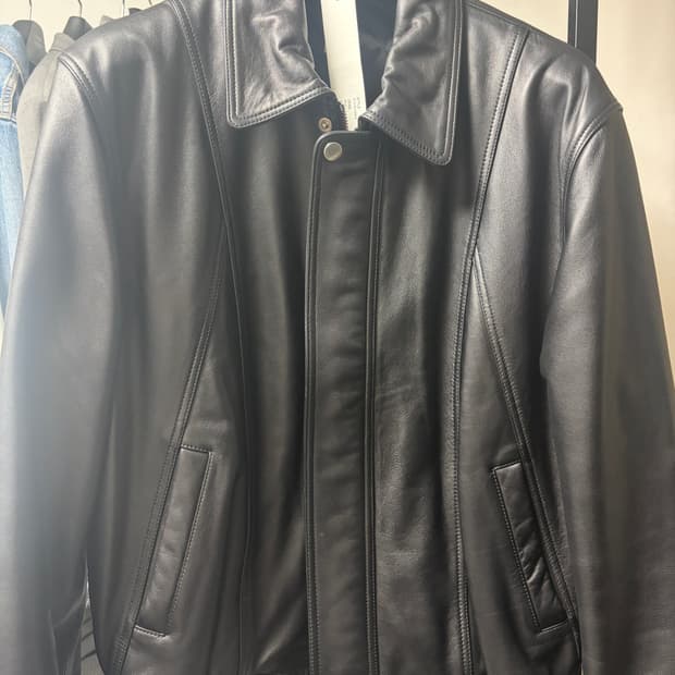 선플라워 90S 레더 봄버 자켓 50