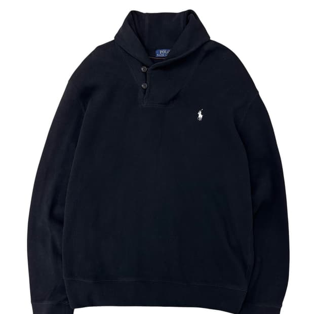 폴로 숄카라 니트 블랙 (XL)