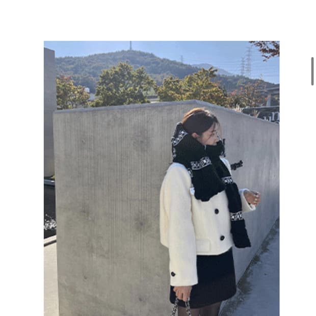 러브미우 끌레 부클 코트 아이보리 