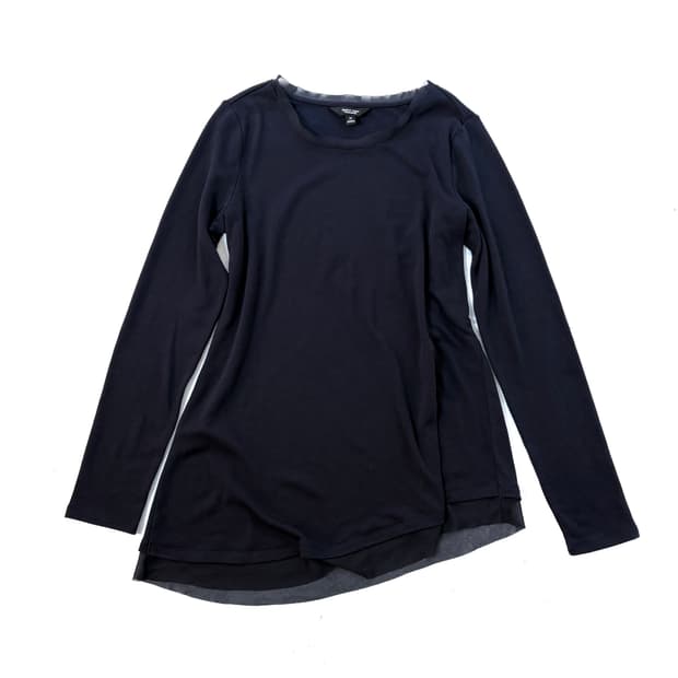 Verawang flowing layered navy sleeve 