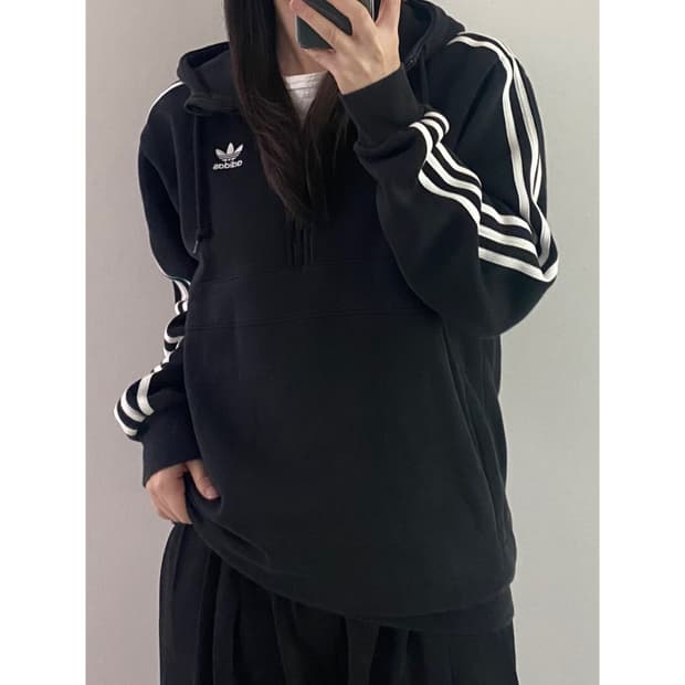 아디다스 반집업 후드티